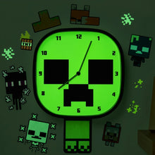 画像をギャラリービューアに読み込む, 公式ライセンスを取得したMinecraftのクリエイパーグローインザダークウォールクロック
